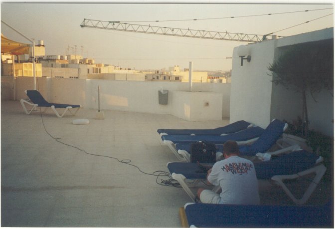 Working as 9H3BM from the hotel roof